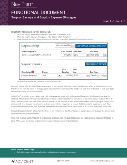 Surplus Savings and Surplus Expense Strategies