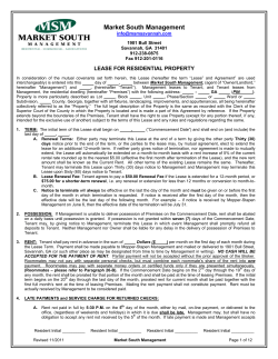 Sample Lease Agreement - Market South Management