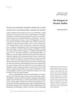 The Prospect of Oceanic Studies