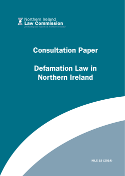 Consultation Paper: Defamation Law in Northern Ireland