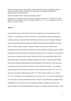 Tandem mass spectrometry and multiple reaction