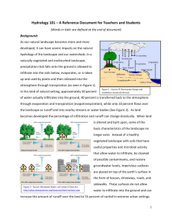 Hydrology 101 &ndash; A Reference Document for Teachers and Students