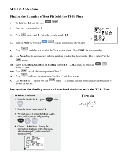 MTH 98 Addendum Finding the Equation of Best Fit (with the TI