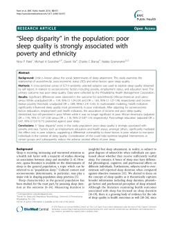Sleep disparity - BioMed Central