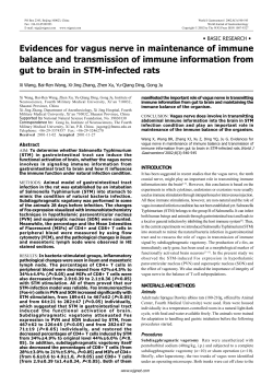 Evidences for vagus nerve in maintenance of immune balance and