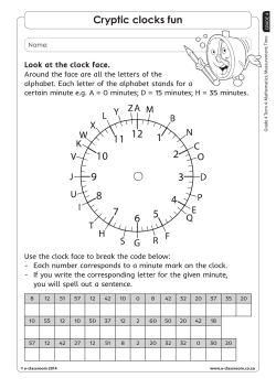 Cryptic clocks fun Look at the clock face. - E