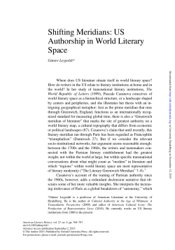 Shifting Meridians: US Authorship in World Literary Space