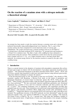 124/5 On the reaction of a uranium atom with a nitrogen molecule: a