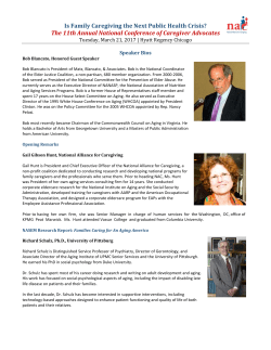 NAC Program Speaker Bios - National Alliance for Caregiving