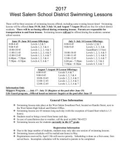 Swimming Lesson Registration Packet