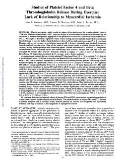 Studies of Platelet Factor 4 and Beta Thromboglobulin Release