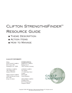 Clifton StrengthsFinder&trade; Resource Guide