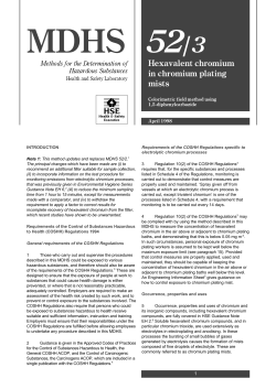 MDHS52/3 Hexavalent chromium in chromium plating mists