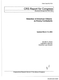 CRS Report for Congress