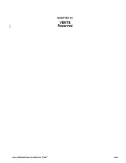 CHAPTER 31 VENTS Reserved - International Code Council