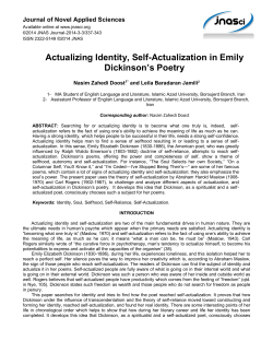 Actualizing Identity, Self-Actualization in Emily Dickinson`s Poetry
