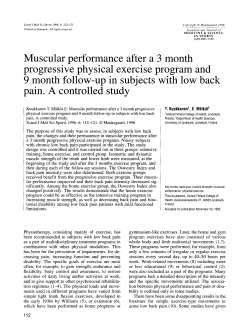 Muscular performance after a 3 month progressive physical exercise