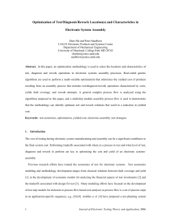 Optimization of Test/Diagnosis/Rework Location(s)