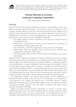 National Museums in Germany - Link&ouml;ping University Electronic Press