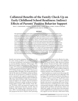 Indirect Effects of Parents` Positive Behavior