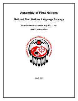 Assembly of First Nations National First Nations Language Strategy