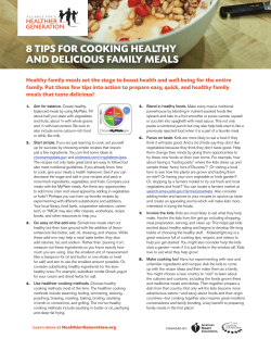 8 Tips For Cooking HealTHy and deliCious Family meals