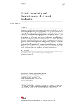 Genetic Engineering and Competitiveness of Livestock Production