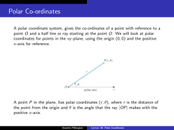 Lecture 36: Polar Coordinates
