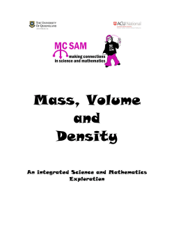 Mass, Volume and Density