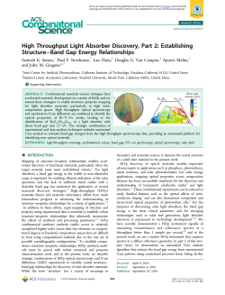 High Throughput Light Absorber Discovery, Part 2: Establishing
