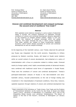 Uneven and combined development and unequal