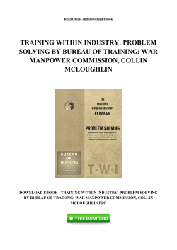 Problem Solving By Bureau of Training: War Manpower Commission