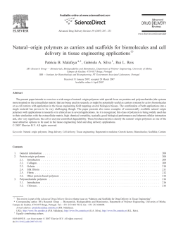 Natural&ndash;origin polymers as carriers and scaffolds for