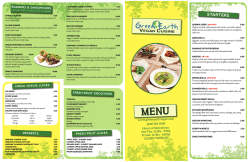 Take Out Menu - Green Earth Vegan Cuisine