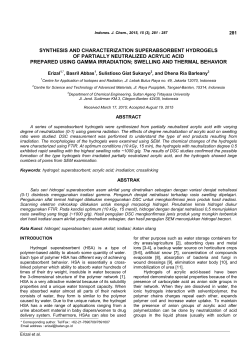 synthesis and characterization superabsorbent hydrogels of partially