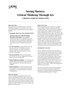 Seeing Matters: Critical Thinking Through Art