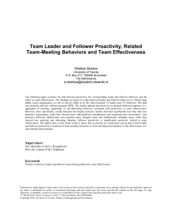 Team Leader and Follower Proactivity, Related Team