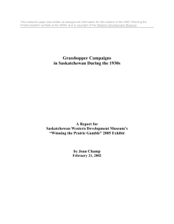 Grasshopper Campaigns in Saskatchewan During the 1930s