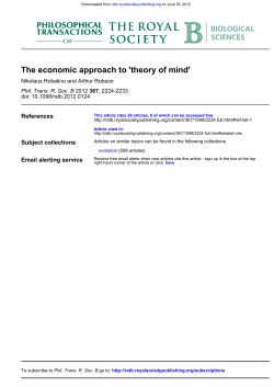 The economic approach to `theory of mind`