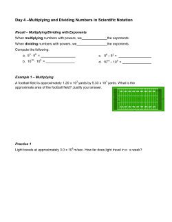 Scientific Notation Class Work Day 4