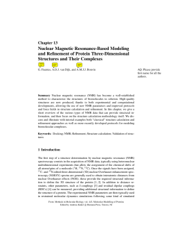 Nuclear Magnetic Resonance-Based Modeling and Refinement of