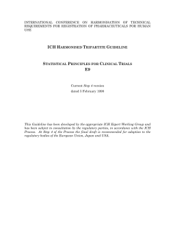 Statistical Principles for Clinical Trials