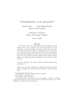 Unemployment, cycle and gender