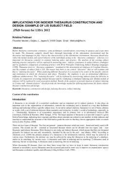 (PhD forum) for LIDA 2012