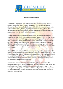 Halton Phoenix Project The Phoenix Project has been running in