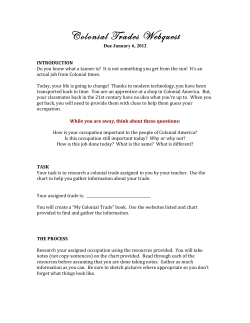 Colonial Trades Webquest
