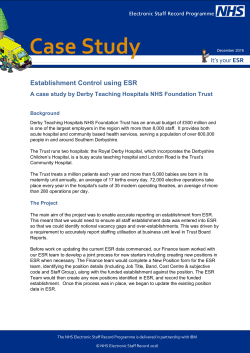 Case Study - The NHS Electronic Staff Record