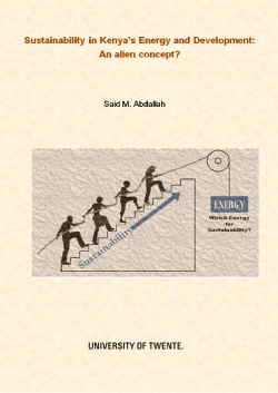 Sustainability in Kenya`s energy and development: an alien concept?
