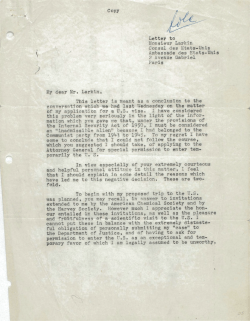 Copy My dear Mr. Larkin, Letter to Monsieur Lark1.n Consul des