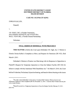 Johnny Rockets ADA Order and Dismissal